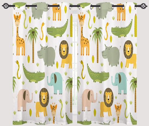 Safari animal curtains eyelet - safari,