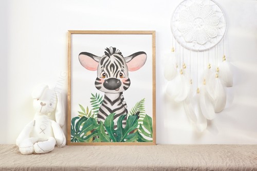 Watercolour kids room zebra - watercolour,