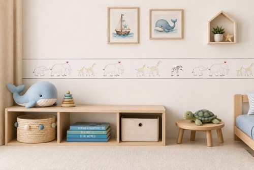 Safari border kids room - safari, wall