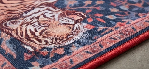 Handmade tiger area rug - tiger,