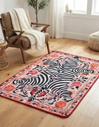 Handmade zebra area rug - zebra,