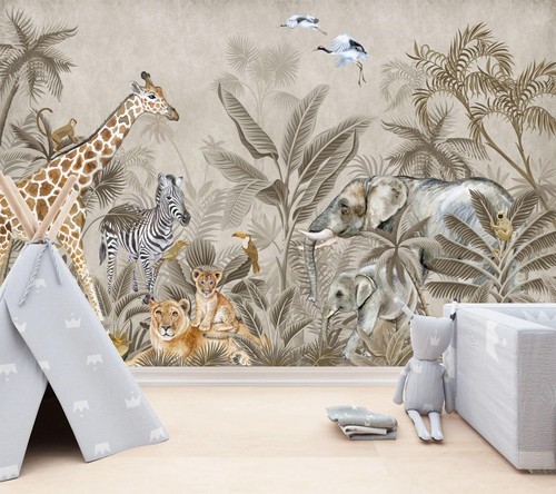 Beige watercolor safari - beige,