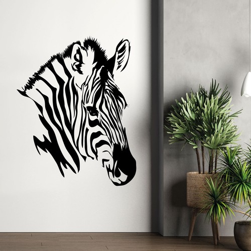 Zebra head silhouette wall - head,
