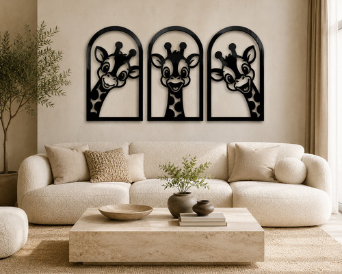 Cute giraffe wall - giraffe, art