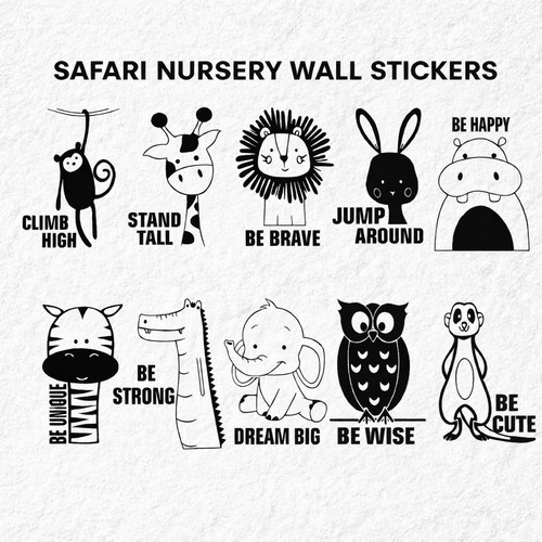Safari animal nursery wall - animal,