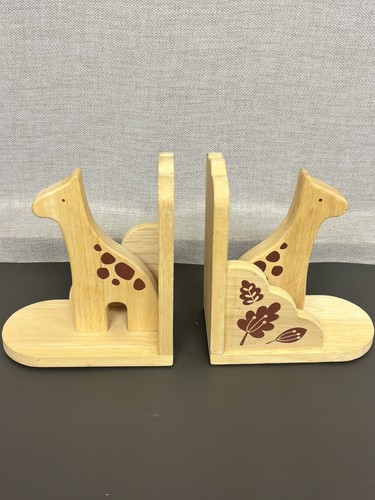 Pair wooden giraffe - wooden, bookends