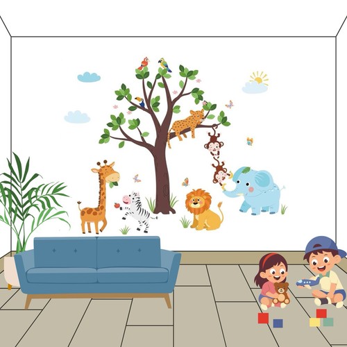 Jungle animals wall decals for - wall,