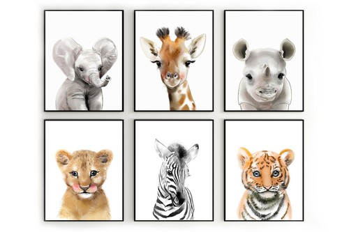 Safari nursery wall prints - nursery,