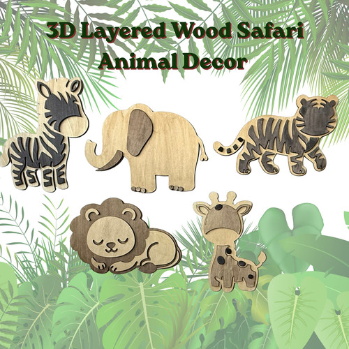 Layered wooden safari - wooden, &
