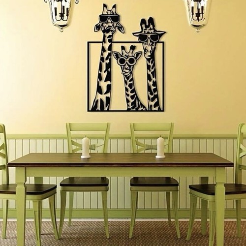 Safari giraffes metal wall - safari,